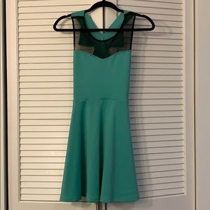 Windsor teal skater dress with bow back